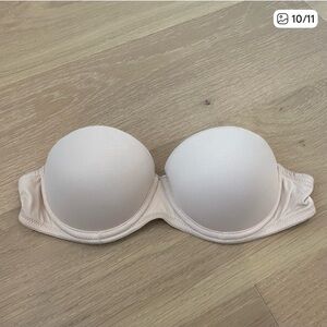 Victorias Secret PINK Tan Black Strapless Bra 32B XS Small Lingerie Tshirt Brown
